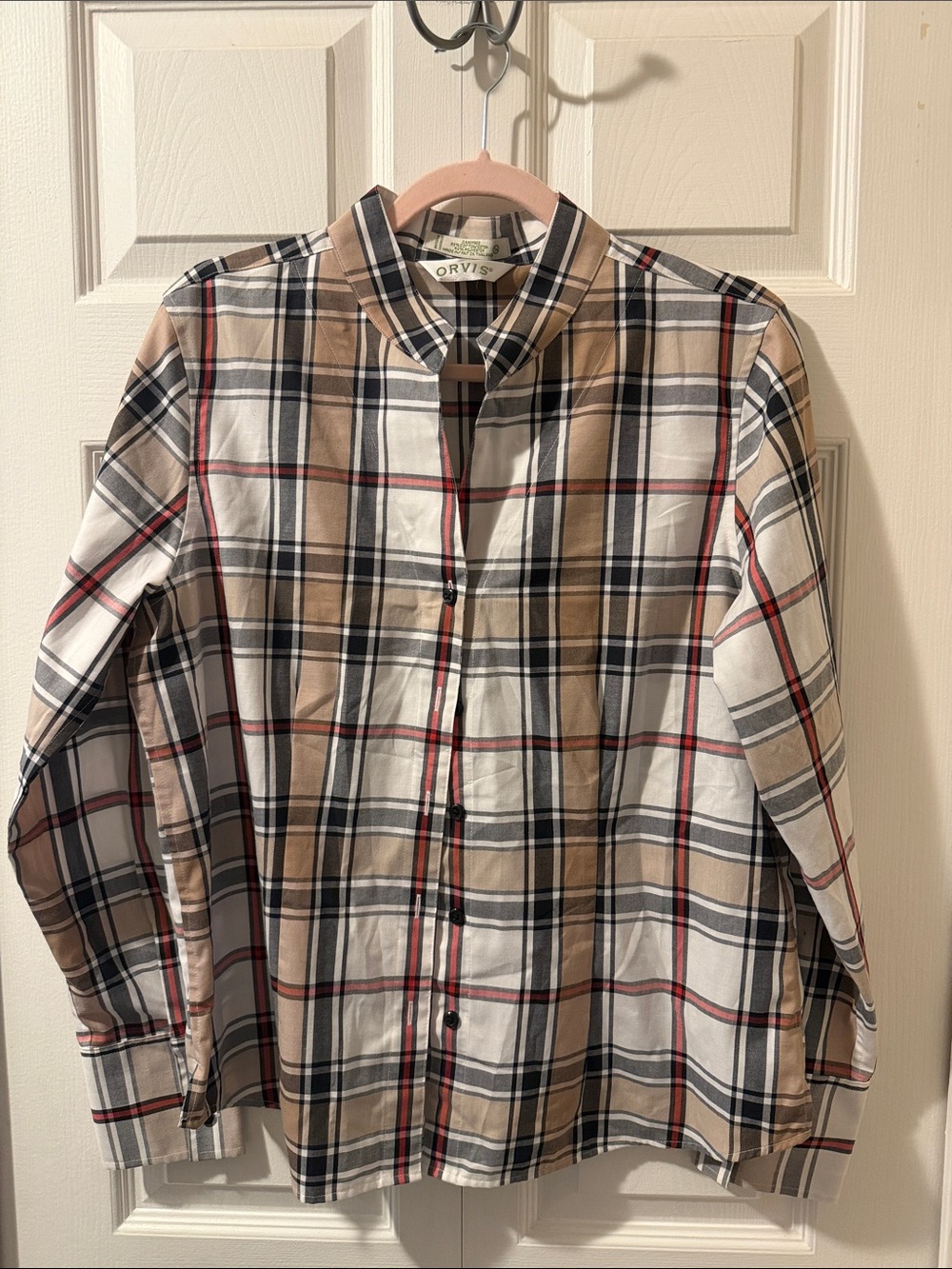 Orvis Boy's Cotton-Blended Plaid Button-Down Shirt, Size 14
